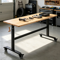 Table de travail ergonomique moderne en métal réglable en hauteur, ODM&OEM, bureau mobile avec panneau en bois massif