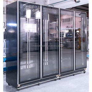 Vente en gros de vitrines verticales à quatre portes entièrement vitrées de haute qualité et de vitrines réfrigérées pour boissons - Product Image 6