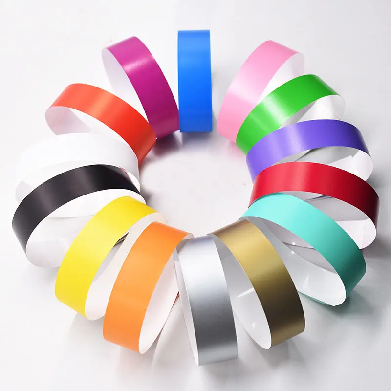 Pulsera de papel sintético con impresión personalizada, pulseras de papel impermeables para eventos con código, pulsera desechable