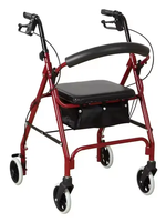 Déambulateur pliant en aluminium pour personnes âgées avec siège et chariot de courses