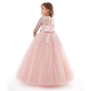 Robe de princesse élégante à manches courtes en dentelle et tulle pour petites filles, idéale pour les fêtes et spectacles - Nouvelle collection MS très prisée - Product Image 3