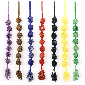 Ornements suspendus de voiture de fenêtre en cristal faits à la main <span class=keywords><strong>7</strong></span> pierres de palmier chakra dégringolées décorations de noël ornement suspendu Feng Shui - Product Image 2