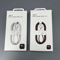 Nouvel Arrivage Câble de Charge USB-C 60W 1M pour iPhone 18 17 Pro Max Câble de Données USB-C Tressé avec Broche et Boîte de Vente au Détail Offre Spéciale