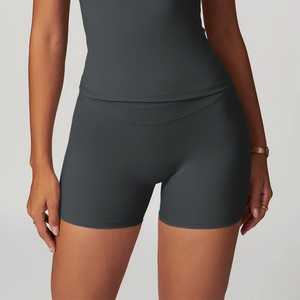 <span class=keywords><strong>Pantaloncini</strong></span> <span class=keywords><strong>da</strong></span> Yoga <span class=keywords><strong>e</strong></span> Palestra <span class=keywords><strong>da</strong></span> <span class=keywords><strong>Donna</strong></span> con Elastico in Vita Personalizzato, Controllo Pancia, Effetto Push-Up, Asciugatura Rapida, Senza Cucitura Frontale, Stile Biker - Product Image 2