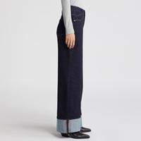 Jeans baggy pour femmes à taille haute et à jambe droite avec logo personnalisé en gros