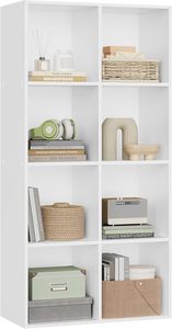 Bookcase, White Book <strong>Shelf</strong> 8 Storage Cubes <strong>Unit</strong>, Freestanding Bookcases for Living Room,Bedroom - Product Image 2