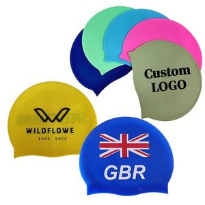 Bonnet de bain unisexe flexible à haute élasticité, en silicone professionnel, pour adultes, imperméable, pour la natation et les activités aquatiques - Product Image 1