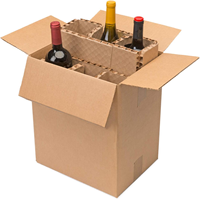 Inserts de protection ondulés d'emballage mobile d'expédition de vin de 6 bouteilles ondulées