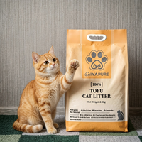 Litière pour chat en tofu premium sans poussière, neutralisant les odeurs, agglomération rapide, hautement absorbante, sable organique sain pour chatons, directement de l'usine