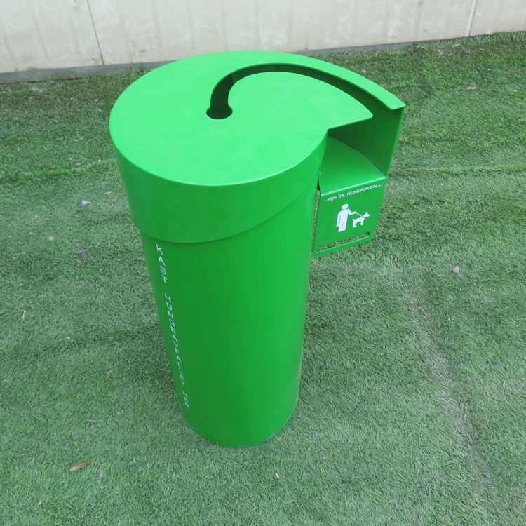 2021 New Design Green Pet Waste Bin High Quality Round Dog Waste Bin Commercial Public Dog Waste Dustbin