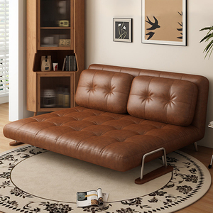 Sofá <span class=keywords><strong>Cama</strong></span> <span class=keywords><strong>de</strong></span> Cuero 3 en 1 <span class=keywords><strong>de</strong></span> Estilo Retro, Sofá <span class=keywords><strong>Cama</strong></span> <span class=keywords><strong>de</strong></span> Madera Marrón <span class=keywords><strong>de</strong></span> Lujo para Apartamento, Sofá <span class=keywords><strong>Cama</strong></span> Individual y Doble <span class=keywords><strong>de</strong></span> Alta Calidad y Suave - Product Image 2