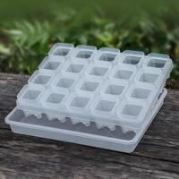 Plateau de germination pour plantes de jardinage à 20 cellules, supports de rangement carrés en plastique pour pots de 5 cm avec couvercle transparent