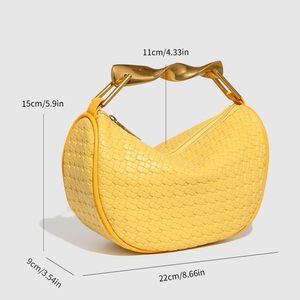 高级女式单肩包编织真皮手提包链条肩带可定制徽标可提供OEM服务 - Product Image 6