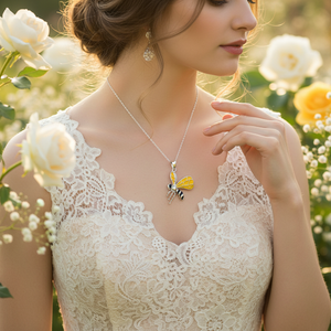 สร้อยคอจี้ผึ้งสีทอง14K สีเหลืองทองสำหรับงานแต่งงานงานเลี้ยงหมั้นจำนวนรูปร่าง/รูปแบบโซ่ที่สมบูรณ์แบบเสน่ห์ของขวัญ - Product Image 3
