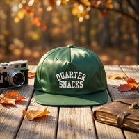 Gorra de 5 Paneles con Logotipo Bordado Personalizado, Sin Estructura, Impermeable, de Secado Rápido, de Nailon, con Cierre a Presión, de Perfil Bajo, para Campamento al Aire Libre