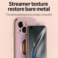 Accessoires mobiles, coque de téléphone avec anneau magnétique pour iPhone 16 Pro Max Plus, design luxueux, coque de téléphone souple