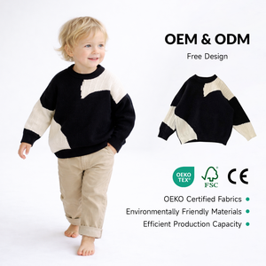 <span class=keywords><strong>Pull</strong></span> en tricot pour enfants, mode hiver, logo personnalisé, vêtements décontractés à manches longues pour filles et garçons - Product Image 1