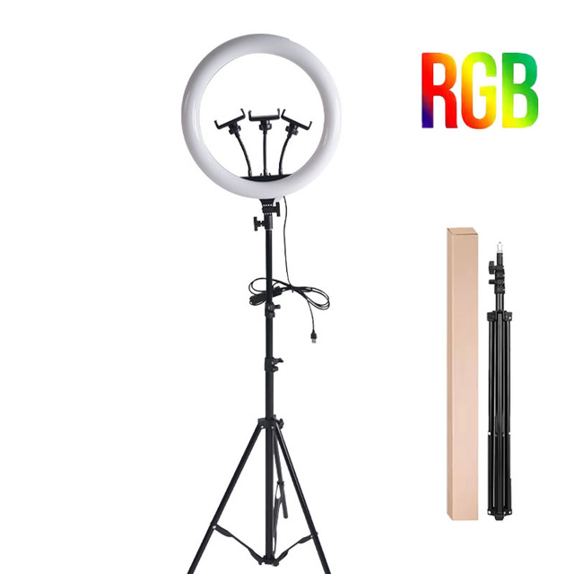 LED Ring Light with Tripod and Phone Clip Remote 35cm Barber Shop Studio Makeup Photography 10/12/13/14/16 Inches for Selfie