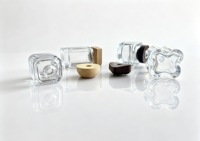 Vase à parfum vide en verre épais moderne, carré, avec décalcomanie givrée, capacité personnalisable, pour décoration d'intérieur - Meilleures ventes