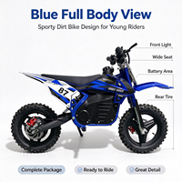 Moto tout-terrain électrique sans balais 500W 36V 12Ah avec cadre en acier, mini-moto/pocket bike pour enfants, pneus à profil profond pour la route, phare avant