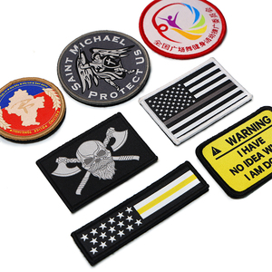 Étiquette de patch tissée personnalisable directe d'usine coudre sur le fer sur les patchs en gros Chine pour les vêtements - Product Image 1