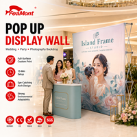 Mur de toile de fond réutilisable FEAMONT pour décoration de mariage et cabine photo avec cadre en aluminium et sac graphique remplaçable