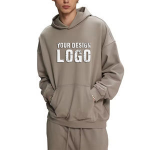 Sweat à capuche pour homme surdimensionné à épaules tombantes de haute qualité 430g, personnalisé, brodé, couleur unie, taille plus, sweats à capuche pour homme - Product Image 3