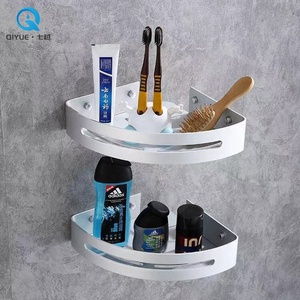 Giá rẻ treo tường màu đen vàng xám đơn Tier tam giác phụ kiện phòng tắm vòi sen nhôm góc kệ - Product Image 2