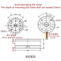 Moteur BLDC à rotor externe à faible bruit 40GM20 7.4-36V 0.09Nm 3500RPM pour applications médicales, LiDAR, automatisation industrielle et articulations et unités de robots