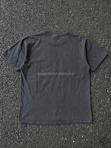 T-shirt col rond 100% coton pour homme, t-shirt personnalisé effet délavé, t-shirt uni de haute qualité - Product Image 2