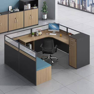 Piano Tavolo in <span class=keywords><strong>MFC</strong></span> Spesso 25mm, Postazione di Lavoro Modulare a L con Cassetti, Ergonomica e Personalizzabile per Uso Commerciale e Ufficio, in Alluminio - Product Image 1