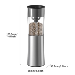 Moulin à sel et à poivre électrique haut de gamme en acier inoxydable, à chargement par induction, réglable par gravité, avec lumière - Product Image 4