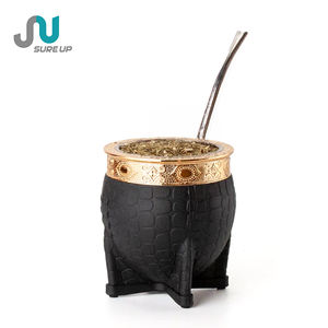 Tasse à Yerba Maté Classique Moderne 200ML avec Coque en Cuir, Gourdes Isolées à Double Paroi Écologiques avec Paille Bombilla - Product Image 1