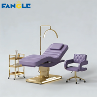 Table de massage électrique complète moderne rose doré pour spa médical, salon de beauté, traitement esthétique, lit de beauté cosmétique pour les cils