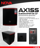 VAMAV Bocinas Profesional VSP15 Subwoofer de madera 15 pulgadas, 500W RMS, para eventos interior y exterior, sistema DJ