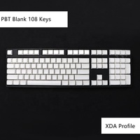 OEM/XDA/Cherry Profile White Blank Keycaps Set PBT Material 108-Keys for Mechanical Keyboard
