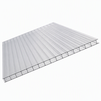 Plaque de polycarbonate à double paroi transparente de 6 mm avec revêtement UV, résistante aux chocs, pour toit ouvrant, serre