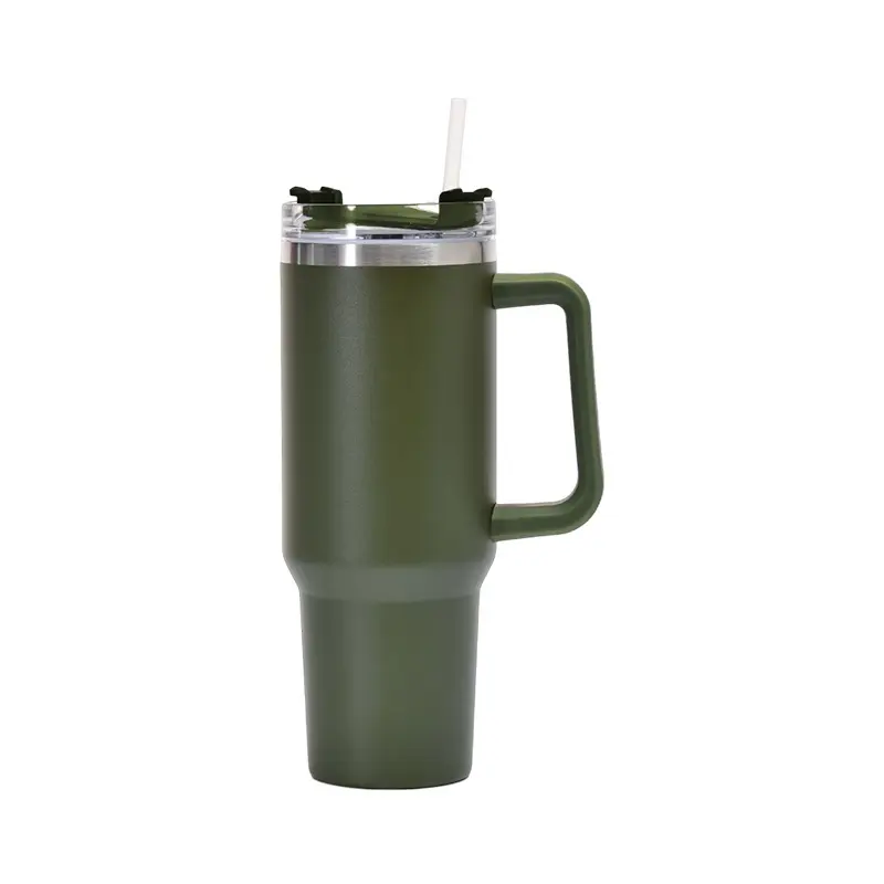 Bestseller 40 Unzen Edelstahl Griff Auto tasse große Kapazität tragbare Stroh bierflasche zur Isolierung