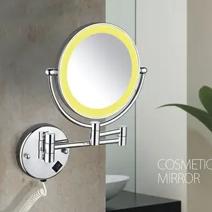 LED镜子中国供应商现代黄铜铬壁挂式浴室配件浴镜