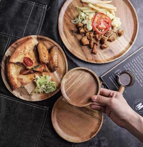 <span class=keywords><strong>Grand</strong></span> Plateau <span class=keywords><strong>de</strong></span> Table Moderne en Bois Naturel Style Bambou pour Petit-Déjeuner, Service d'Assiettes à Dîner, Plats pour Plateau <span class=keywords><strong>de</strong></span> Thé, Présentation - Product Image 4