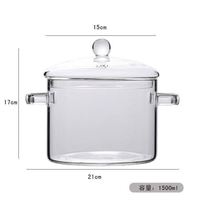Verre résistant à la chaleur nouilles transparentes à cuisson directe bol antiadhésif poêle Pot Electr Noodl Pot
