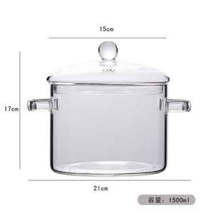 Verre résistant à la chaleur nouilles transparentes à cuisson directe bol antiadhésif poêle Pot Electr Noodl Pot - Product Image 6