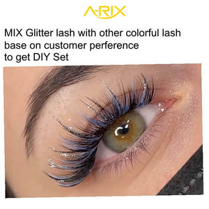 Extensiones de Pestañas A-RIX Stellar Sparkle, Pestañas Individuales Brillantes de Colores Cristalinos, Venta al por Mayor, Marca Privada, Bandeja de 12/16 Filas - Product Image 4