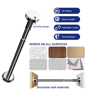 <span class=keywords><strong>Tringle</strong></span> <span class=keywords><strong>de</strong></span> tension <span class=keywords><strong>extensible</strong></span> robuste 35-50 cm en acier inoxydable à micro-réglage sans perçage pour rideau <span class=keywords><strong>de</strong></span> <span class=keywords><strong>douche</strong></span>, placard, salle <span class=keywords><strong>de</strong></span> bain, cuisine, rangement - Product Image 4