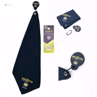 Wuxi Ivy Logo personnalisé Serviette de golf en microfibre gaufrée Accessoires de sublimation pour le nettoyage des balles de golf Golf personnalisé magnétique