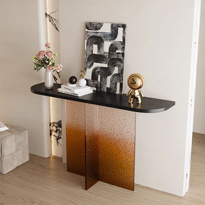 Table d'entrée à suspension en acrylique de luxe moderne, longue et étroite côté salon, armoire porte-à-porte, design d'art contemporain - Product Image 3