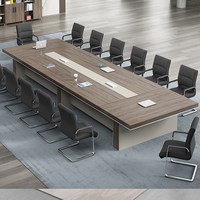 Grande table de conférence ouverte, longue et rectangulaire, style moderne et épuré, pour bureau, salle de réception, formation, avec chaises