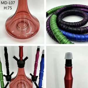 Cachimba de aluminio y vidrio de 75 cm con dos mangueras, moderna y portátil, para bar, viajes, regalo. - Product Image 4
