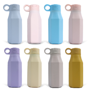 Bouteille d'eau isotherme portable en silicone sans BPA pour l'école, gourde de sport pour enfants avec poignée - Product Image 3