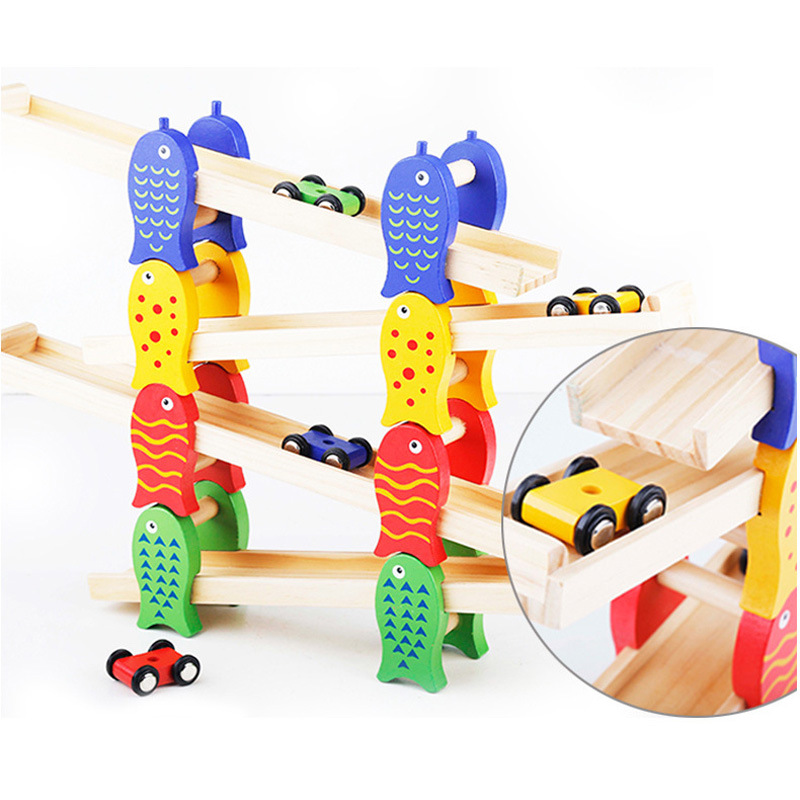 Деревянная игрушка, разборный слайдер, автомобиль, рампа, гоночный планер, трекер, игрушки
